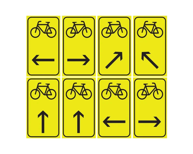 Fahrrad-Richtungsaufkleber (16er-Set)