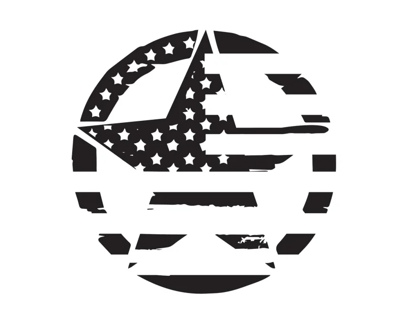 Aufkleber „US-Stern mit Flagge“