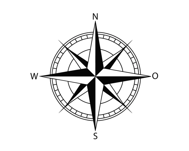 Aufkleber „Kompass 4“