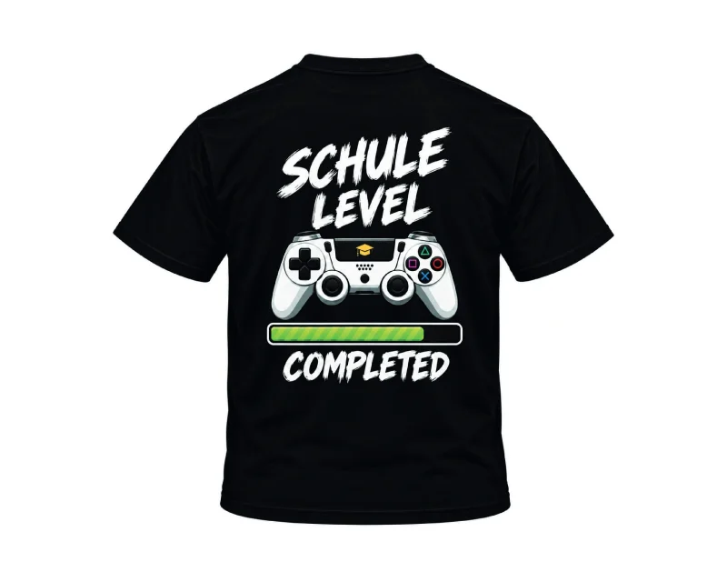 T-Shirt „Schule level completed“