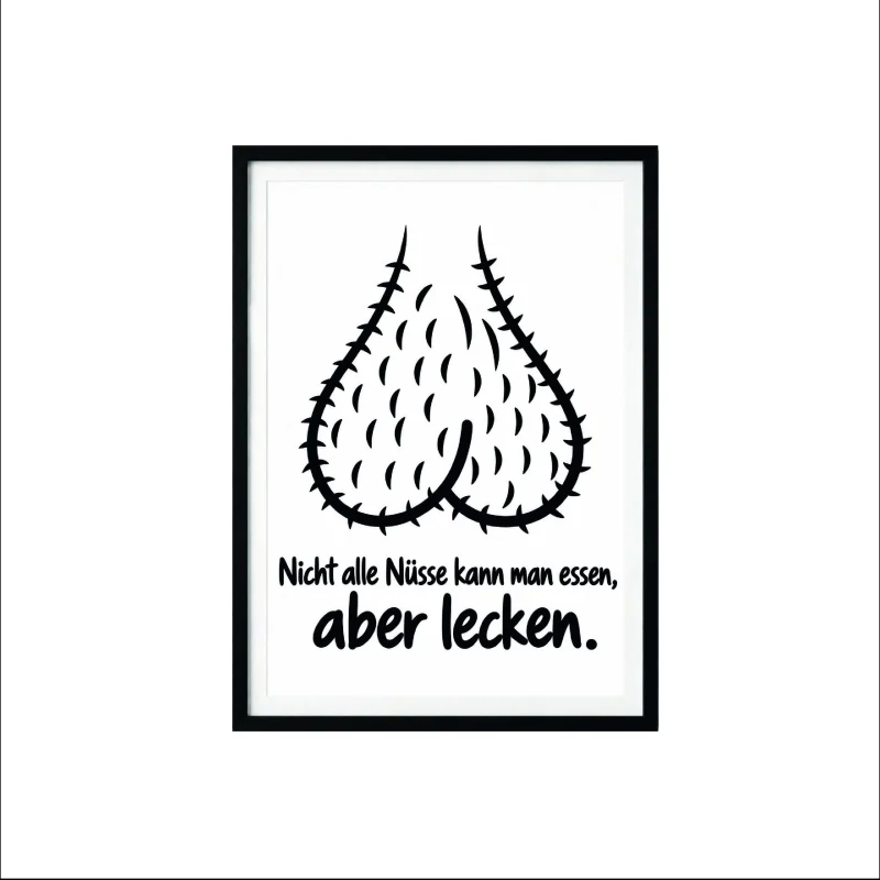 Wandbild „Nicht alle Nüsse kann man Essen“, gerahmt
