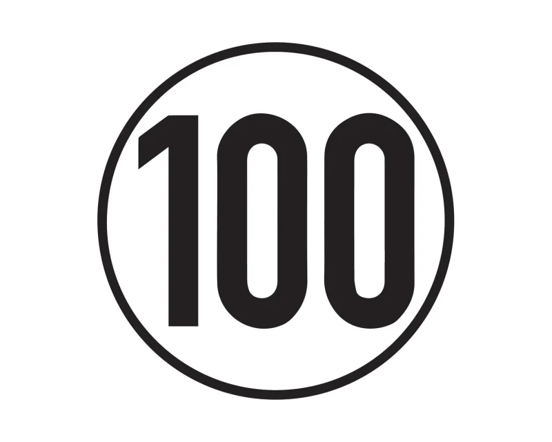 Aufkleber „100 km/h“