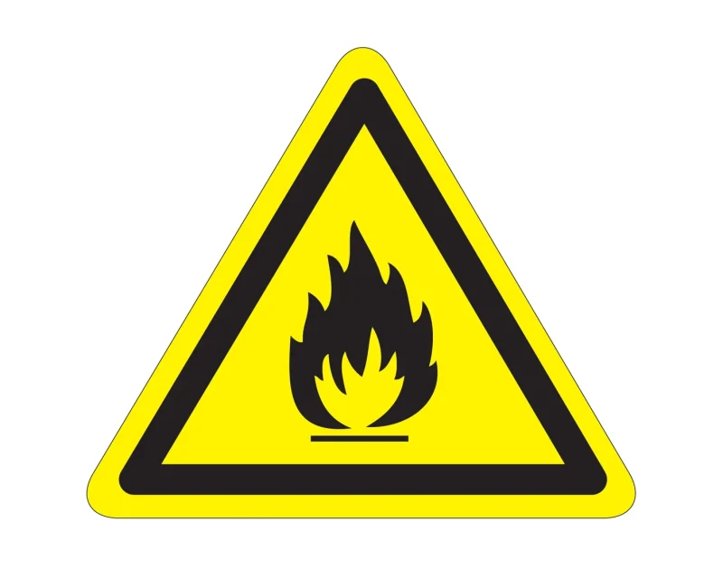 Warnaufkleber „Warnung vor feuergefährlichen Stoffen“