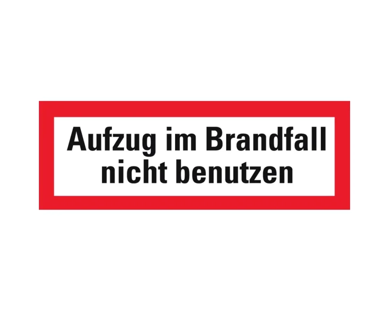 Aufkleber „Aufzug im Brandfall nicht benutzen“