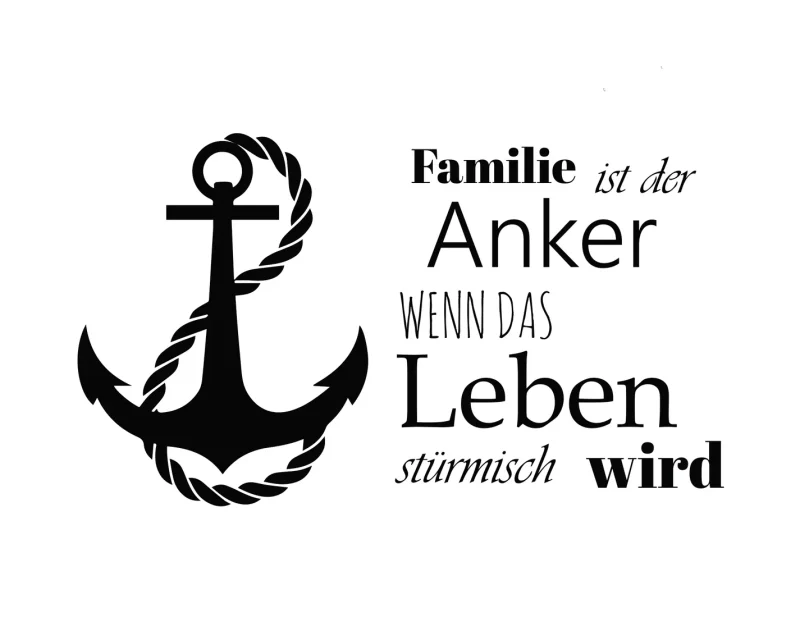 Aufkleber „Familie ist der Anker“