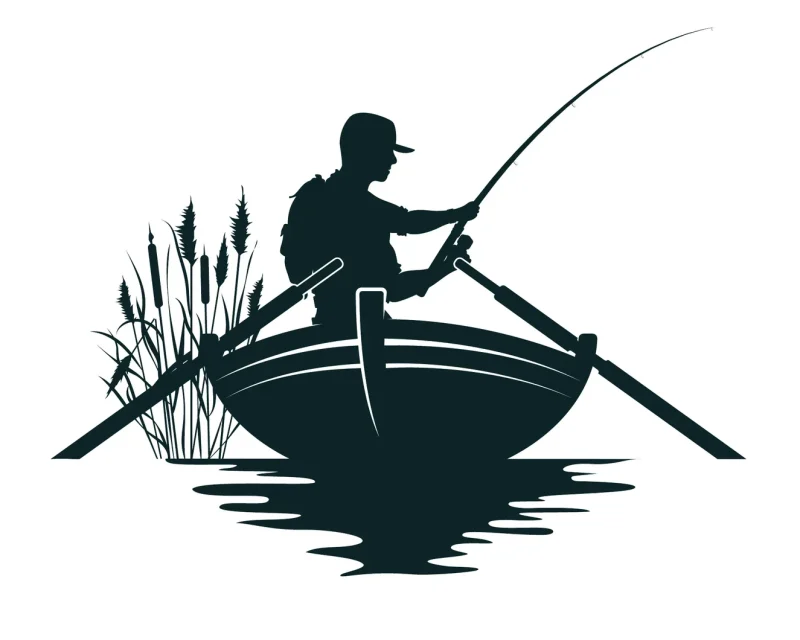 Aufkleber „Angler im Boot“